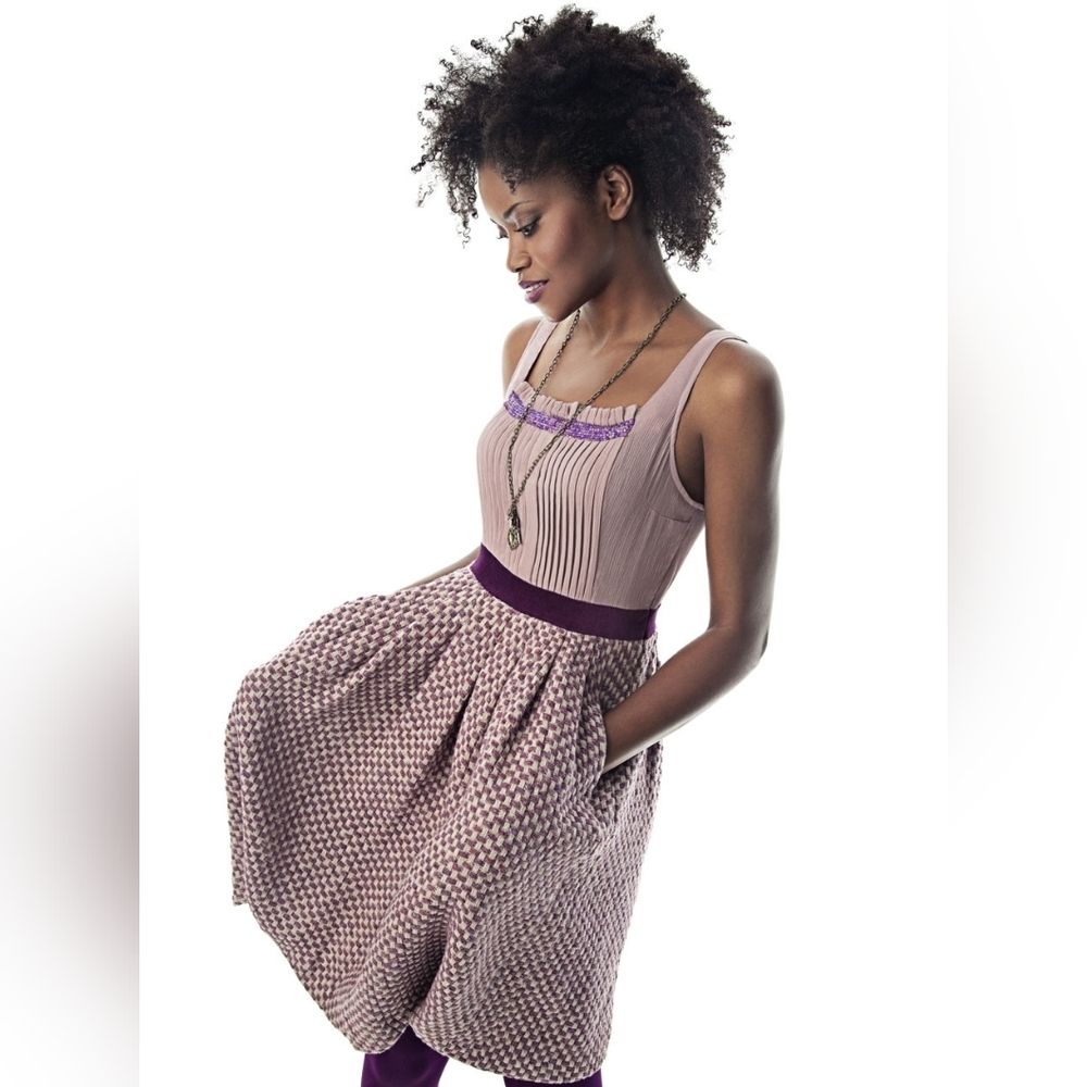 Tracy Reese Mauve and Purple Midi Dress